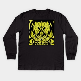 golden dark nazgul ecopop in balrog dreams of the middle earth ecopop Kids Long Sleeve T-Shirt